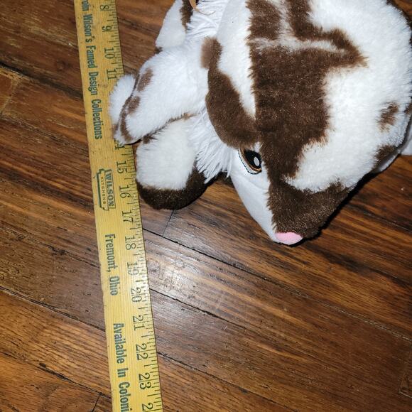 MTY International Bunny Plush White Brown Lop Eared Rabbit Laying 20"L Toy Pet - Picture 3 of 7